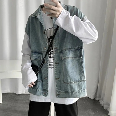 Men's sales denim vests