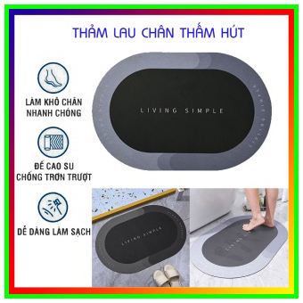 Thảm Hút Nước Siêu Thấm - Thảm Lau Chân Siêu Mềm Siêu Dày, Siêu Thấm Nước Chất Liệu Chống Trượt