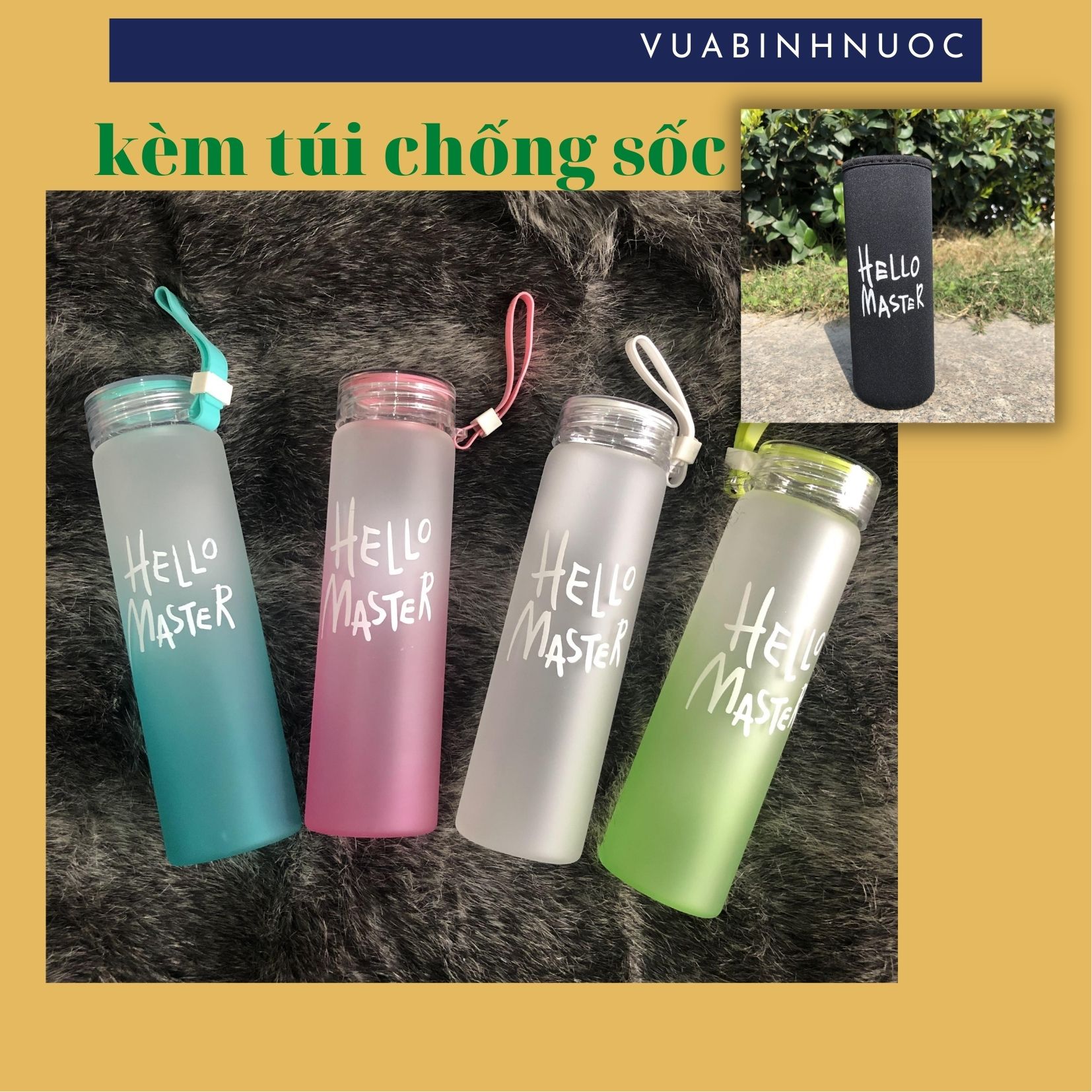 Bình thủy tinh hello master 500ml