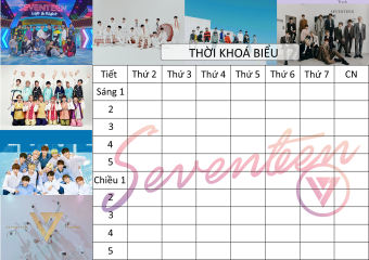combo 2 thời Khoá Biểu seventeen TKB50 A5 cute hoạt hình thần tượng idol