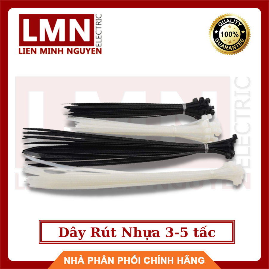 Dây rút nhựa màu trắng, đen 3 tấc, 3.5 tấc, 4 tấc, 5 tấc