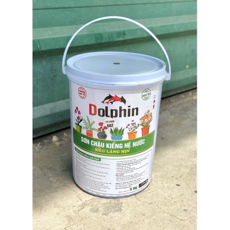 Sơn chậu kiểng hệ nước dolphin lót kiềm xám 5kg