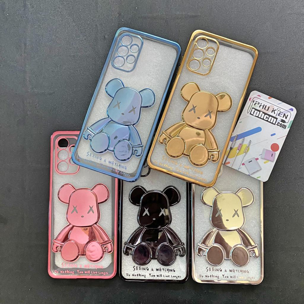 Ốp lưng samsung a32 4g gấu bearbrick viền xi màu