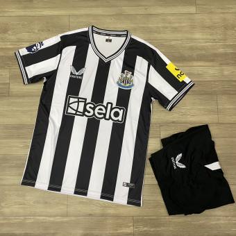 Bộ quần áo bóng đá Newcastle sọc trắng đen sân nhà 2024-FLG
