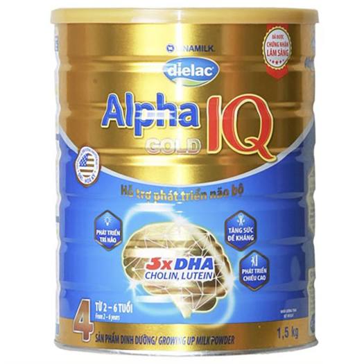 Sữa Bột Vinamilk Dielac Alpha Gold IQ 4 - Hộp 1,5kg (Cho bé 2-6 tuổi)