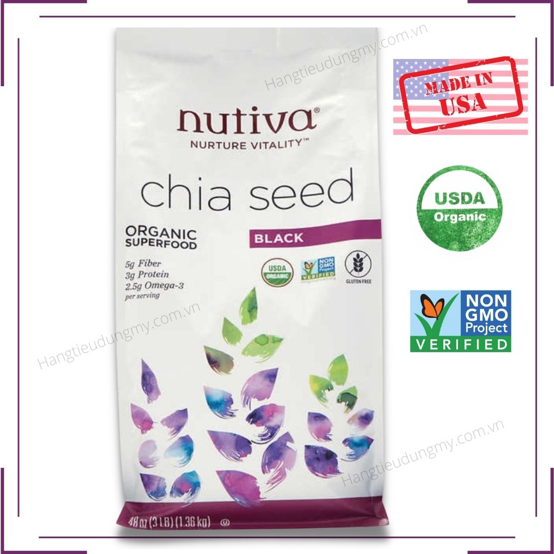 Hạt Chia Hữu Cơ Mỹ Nutiva Organic Black Chia Seed 907g