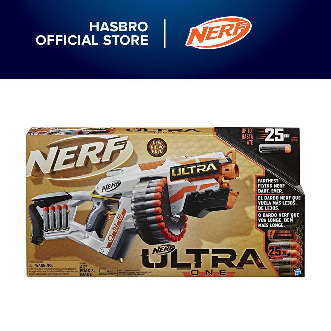 Nerf Ultra Amp Motorized Blaster, 6-Dart Clip, 6 Nerf Ultra Darts,  Compatible Only with Nerf Ultra Darts
