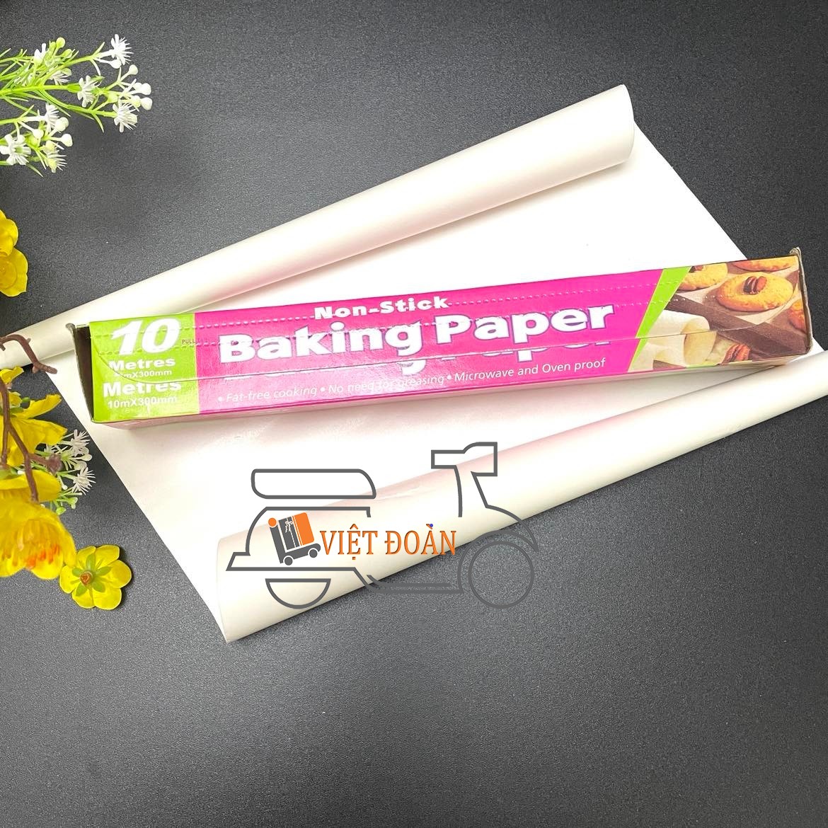 Giấy nướng bánh - chống dính . khổ ngang 30cm , dài 10m - dụng cụ làm bánh, nấu ăn