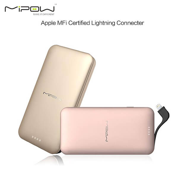 Pin sạc dự phòng mipow power cube 10000l tích hợp cổng lightning tiện lợi
