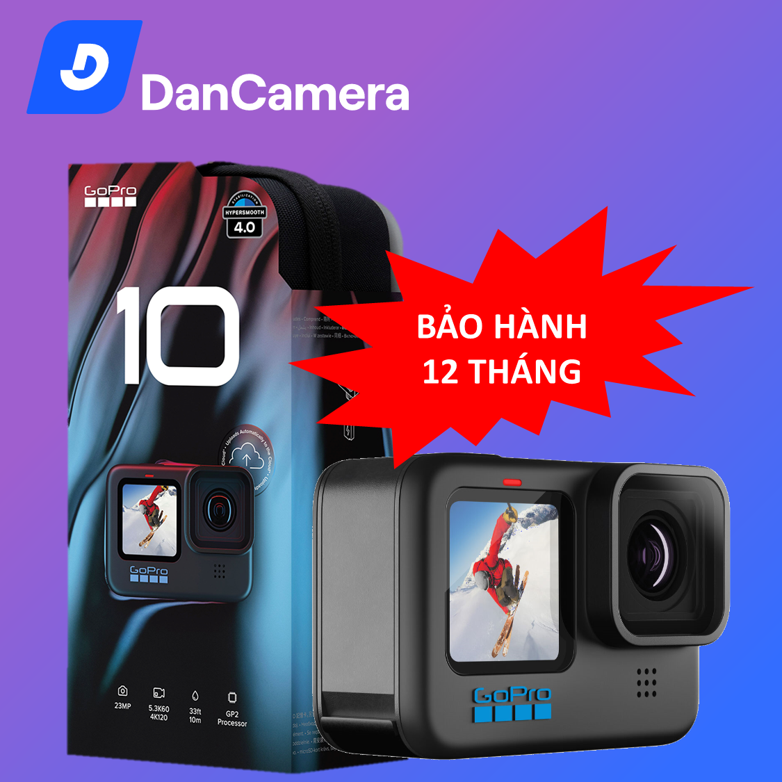 GoPro Hero 10 Black | Bảo hành 12 tháng | Hàng mới chính hãng