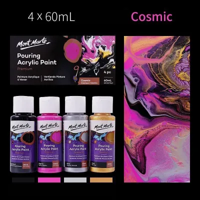 4x60ML Per Pack Mont Marte Premium Pouring Acrylic Paint Fluid Acrylic Paint Art Supplies (4)