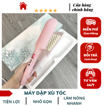 Máy Dập Xù Bấm Tóc Phồng Chân Tóc Chân Vuông Màn Hình LCD  ion âm bảo vệ tóc 2in1 Hàn Quốc 5 mức chỉnh nhiệt tạo kiểu tóc cho cả tóc Khô/ Ướt, Là Tóc Nhẹ Nhàng Tự Nhiên Không Gãy Tóc