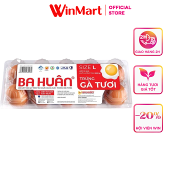 Trứng gà Ba Huân hộp 10 quả
