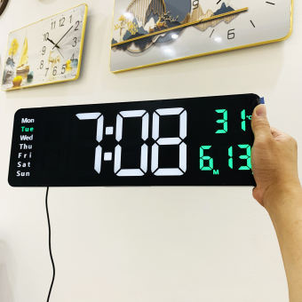 Đồng hồ led treo tường size lớn có điều khiển, có thứ, ngày tháng, nhiệt độ, báo thức - Led85