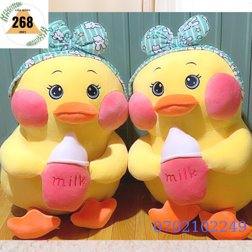 [ HOT trend ] GẤU BÔNG VỊT MÁ HỒNG 55CM ÔM BÌNH SỮA - THÚ BÔNG VỊT MÁ HỒNG ÔM BÌNH SỮA - VẢI NHUNG CO DÃN 4 CHIỀU - GÒN SẠCH - HÀNG CAO CẤP GIÁ XƯỞNG - gaubong268