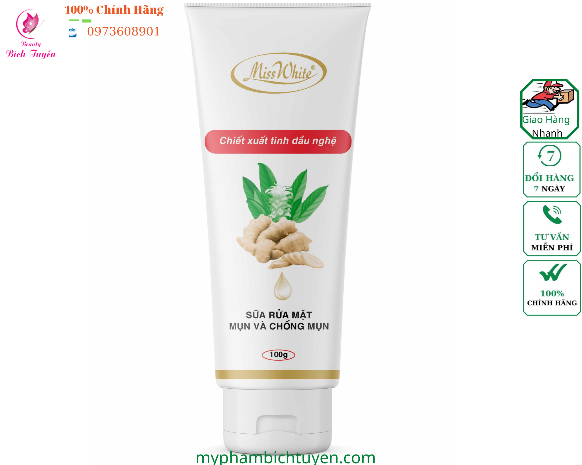Sữa rửa mặt mụn và chống mụn misswhite 100g