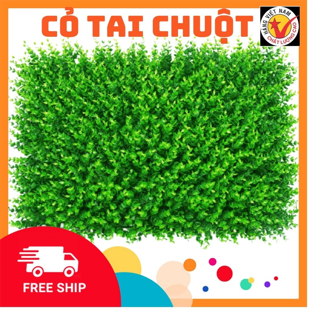 Cỏ treo tường tai chuột  ,Cỏ nhựa nhân tạo trang trí dán tường  decre rông 40 dài 60 tấm