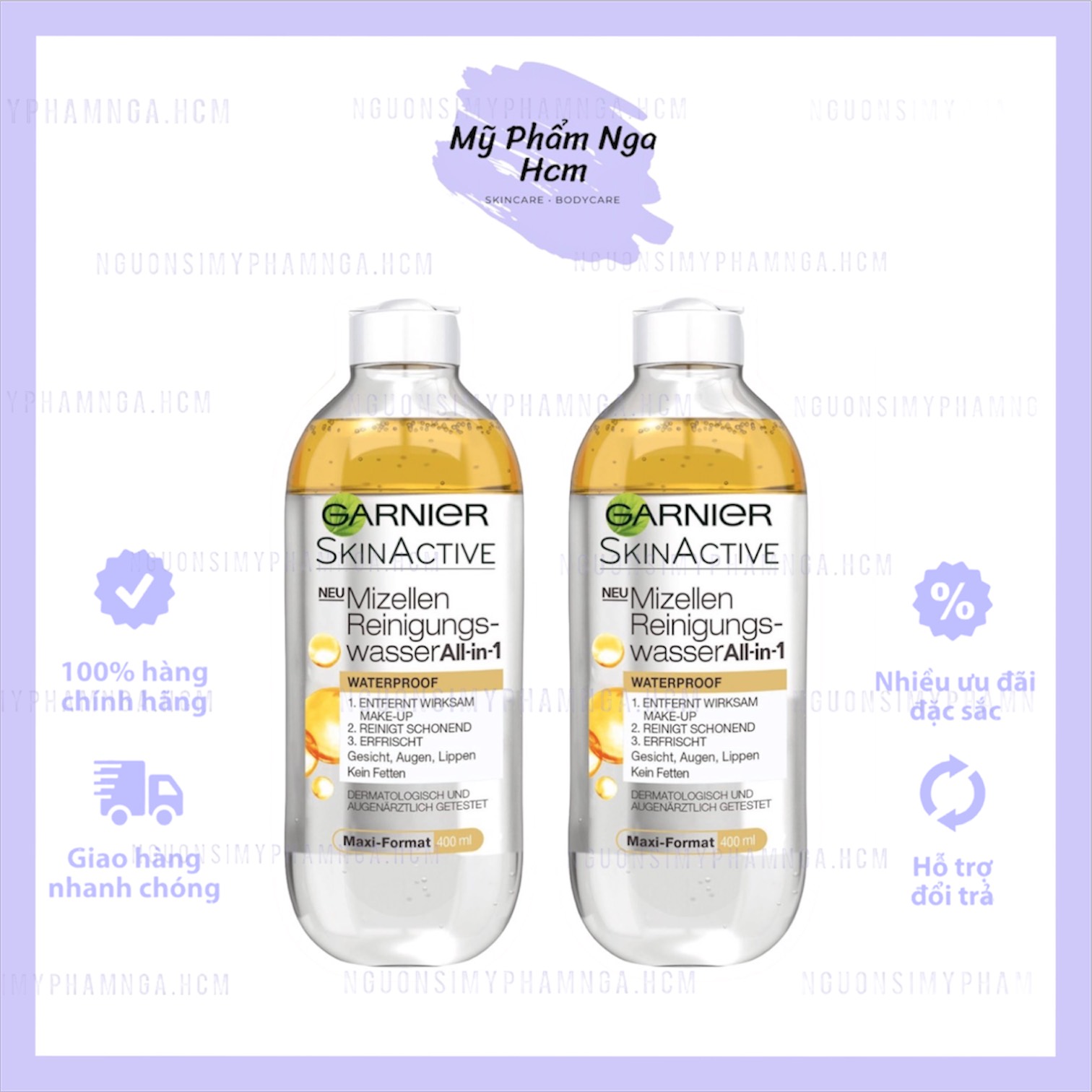 Tẩy trang Garnier Micellar - Vàng 400ml