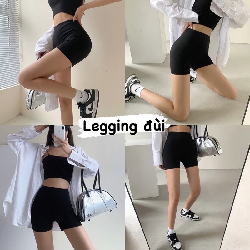 Quần legging ngắn đùi co dãn ôm body loại 1 siêu dày dặn