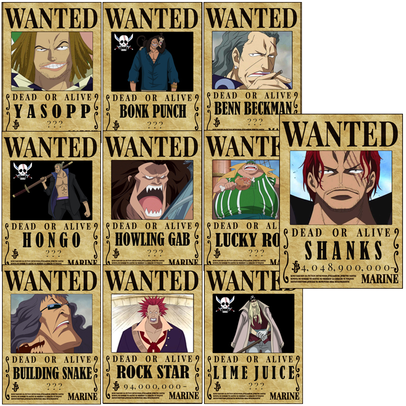 Bộ 10 Tấm Poster Truy Nã One Piece Băng Vua Hải Tặc Roger ( Khổ A4) |  Lazada.Vn
