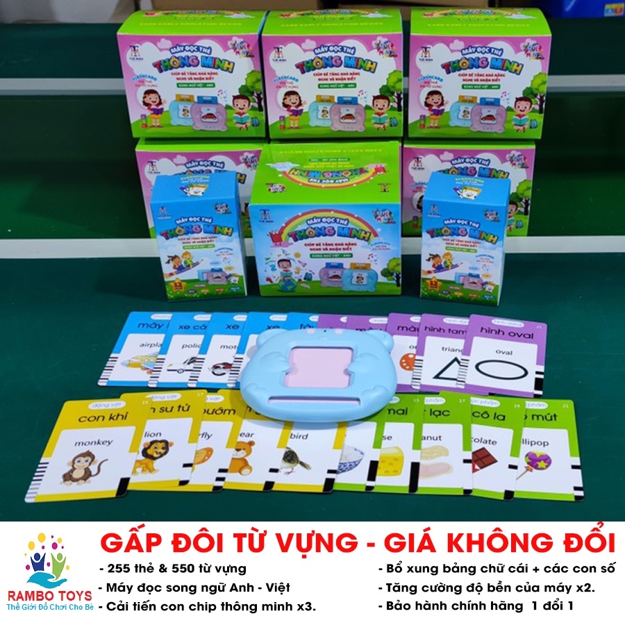 Máy Đọc Thẻ thông minh Flashcard Tiếng Anh,việt kèm thẻ Dành Cho Trẻ Em Gồm 225, Từ Vựng và 24 chủ đề  Phát Triển Tư Duy Cho Bé Đồ Chơi Thông Minh Cho Bé đang tập nói