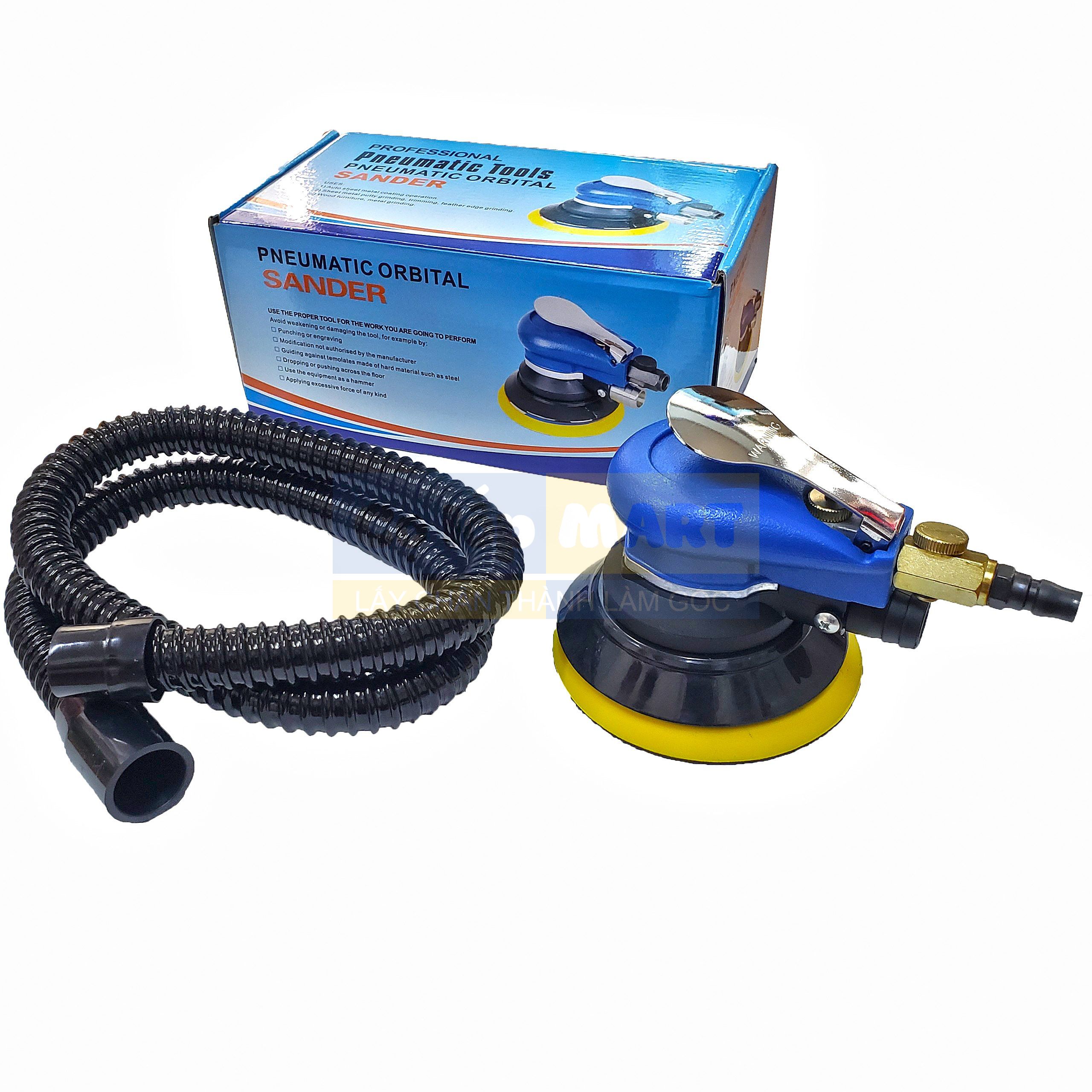 Máy chà nhám bằng hơi tròn 5inch | chà nhám / tẩy bụi sơn/ đánh bóng / tẩy ố kính | có hút chân không