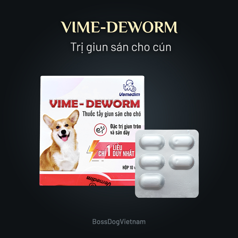 Xổ giun cho chó Vime-deworm tẩy giun sán