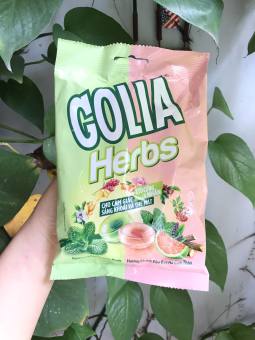 Kẹo Nhân Hương Sả Chanh Bạc Hà Thảo Dược Và Chanh Đào Bạc Hà Cam Thảo Golia Herbs Mát Lạnh (Gói 95.7 g)