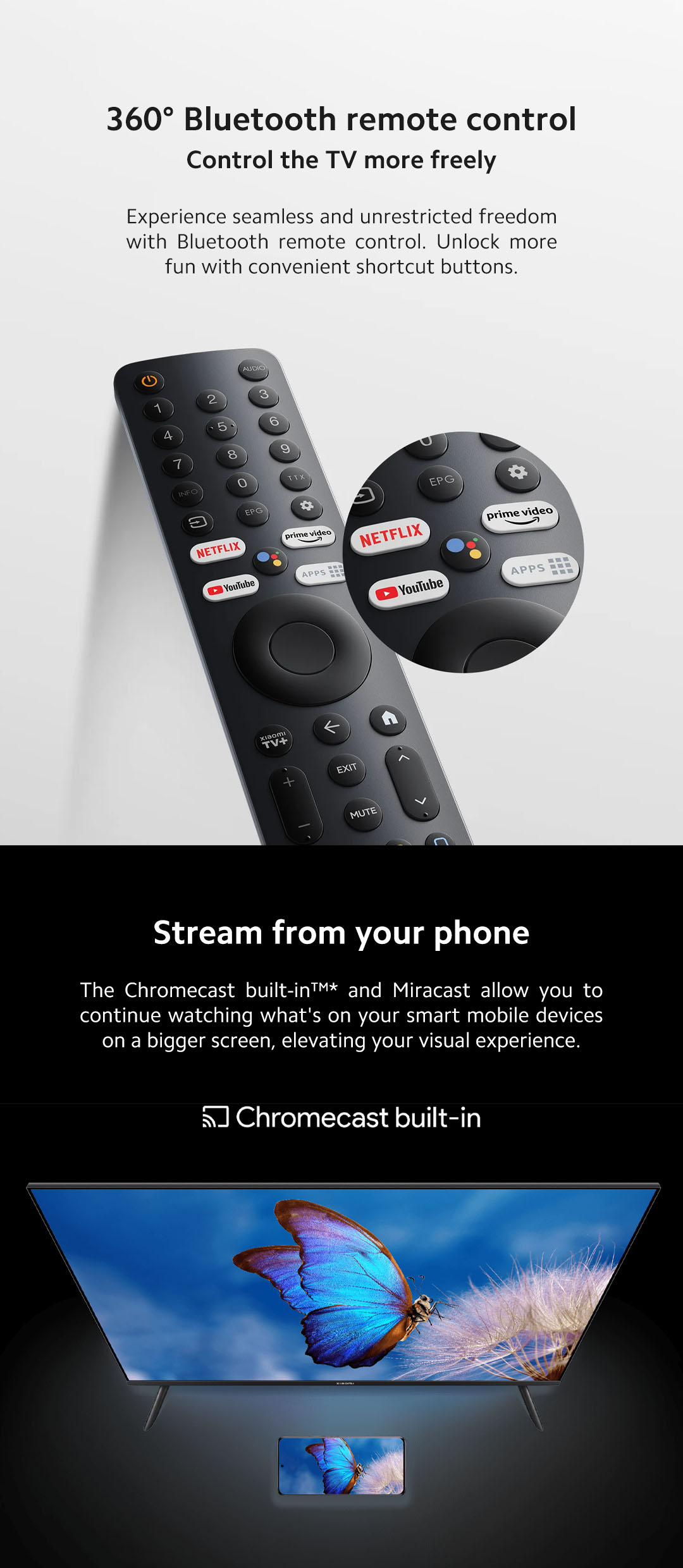 (Offiziell) Xiaomi TV A 43 FHD 2025 TV Smart Google TV DVB-T2/C Sprachsteuerung 1,5 GB RAM 8 GB ROM 5G WIFI Bluetooth 5.0 Google OS HD Smart-TV-Fernseher Google Playstore YouTube Chromecast (3 Jahre Garantie)