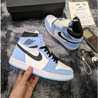 Giày Jordan 1 High University Blue ( Ảnh + Hàng Sẵn ), Giày thể thao air Jordan Xanh Dương cổ cao nam nữ full box bill