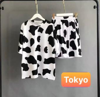 SET BỘ ĐỒ NAM NỮ MÙA HÈ BÒ SỮA HOT HÈ 2021 SANG CHẢNH - PHỐI QUẦN ĐÙI BÒ SỮA MẶC Ở NHÀ,  ĐI CHƠI ĐI LÀM ĐỀU ĐƯỢC - TOKYO FASHION