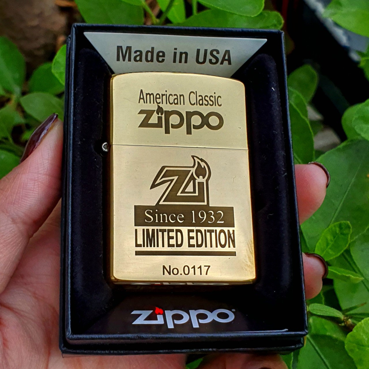 Bật Lửa Zippo Mỹ American Classic Đồng Nguyên Khối ( Tặng Kèm Combo Đá Bấc Xịn)