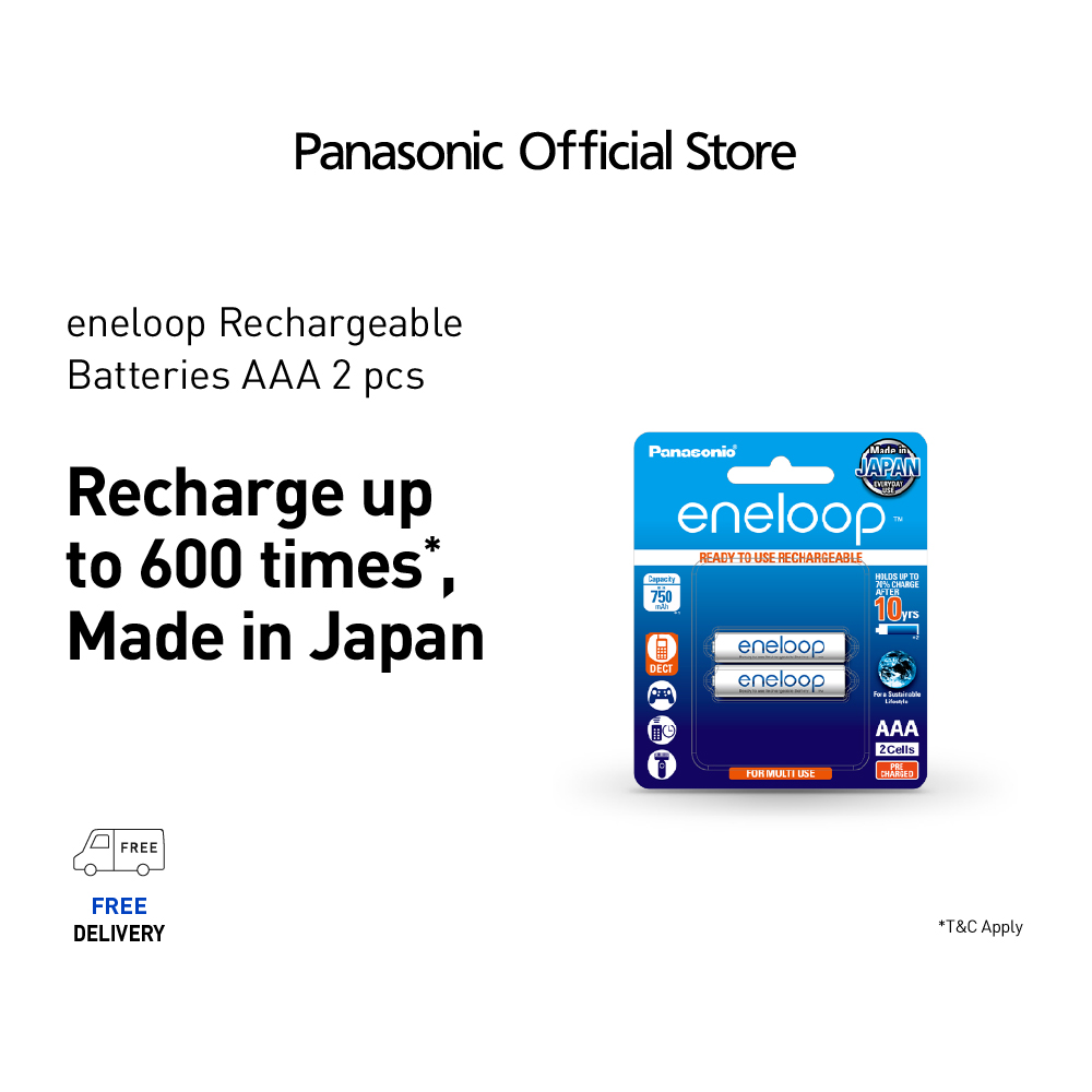 Panasonic Eneloop AAA Rechargeable Batteries (800mAh, 4 Pack), Auckland