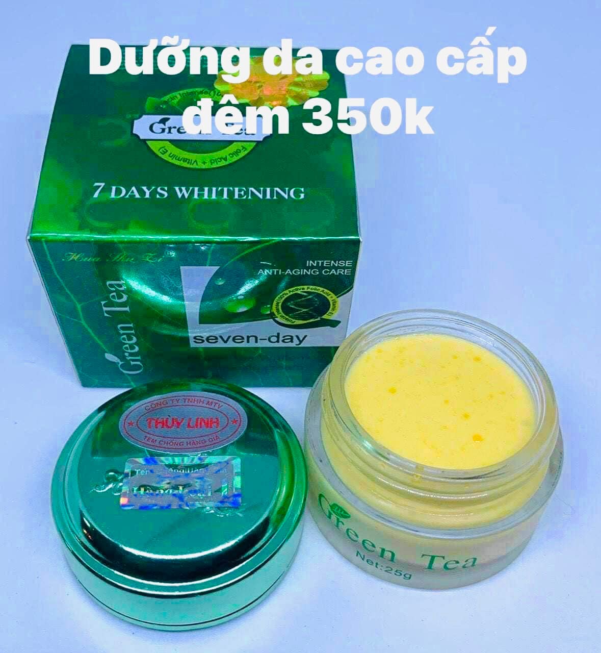 Kem Green Tea Hua shu li Seven Day dưỡng Trắng Da trà xanh dành cho da nám và tàn nhang ( loại bong 