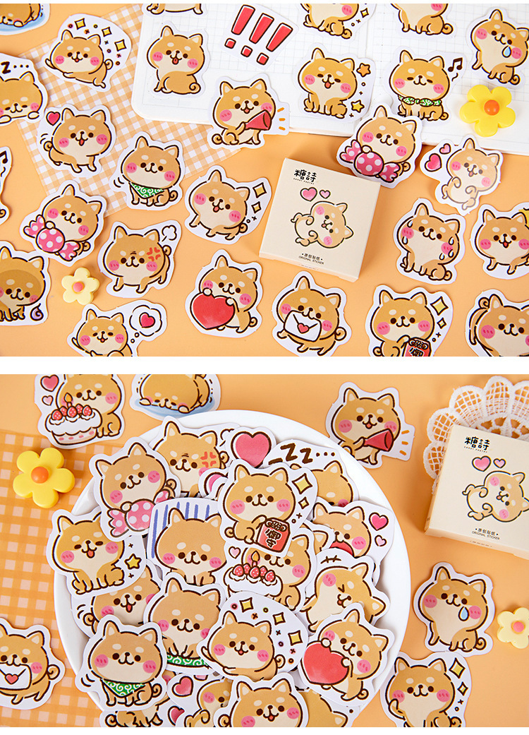 Hộp 45 stickers hình chó con