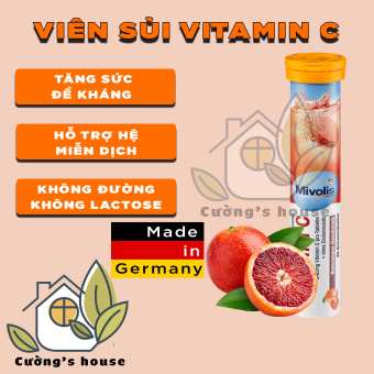 Vitamin C - Mivolis Sủi Đức - Tăng sức đề kháng, tăng hệ miễn dịch, 20 viên - Cường house - chuyên hàng Châu Âu