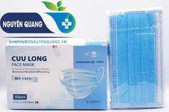 Khẩu Trang Cửu Long Xanh 4 Lớp - 50 cái