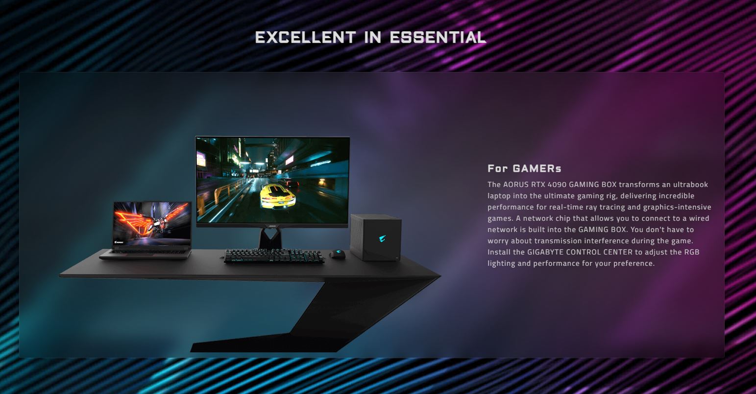 GIGABYTE AORUS RTX 4090 GAMING BOX eGPU WATERFORCE All-in-One