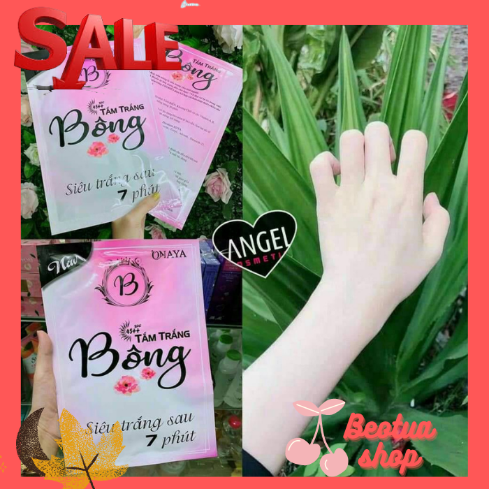 TẮM TRẮNG BÔNG ONAYA Siêu Trắng sau 7 Phút Set 130g tắm được 2 lần Làm sạch da,trắng sáng da toàn thân Giúp da mịn màng,dưỡng giữ ẩm da Mờ thâm,đồi mồi,săn chắc da Ngừa lão hoá,chống nhăn da Tẩy tế bào chết,phục hồi