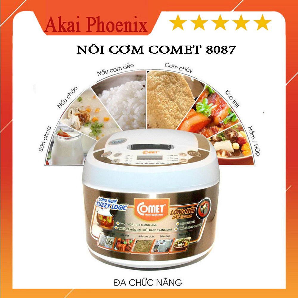 Nồi Cơm Điện COMET CM8087 Cao Cấp, Nồi Cơm Điện Đa Năng, Nhiều Chức Năng Khác Nhau Với Dung Tích 1,8 Lít Phù Hợp Với Gia Đình 2-6 Người