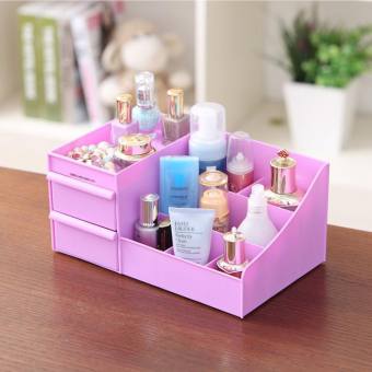 Tủ đựng mỹ phẩm mini có 2 ngăn kéo tiện dụng-Kệ mỹ phẩm nhựa 2 ngăn kéo để đồ tiện dụng-Kệ để son, kệ đựng mỹ phẩm nhựa 2 tầng-Giá để son tiện lợi-Kệ đựng đồ dùng cá nhân đựng đồ trang điểm