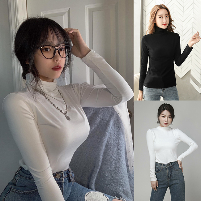 Áo Cổ Lọ Dáng Dài Tay Dài Bigsize Dưới 80Kg Chất Thun Borib Co Dãn “CL”