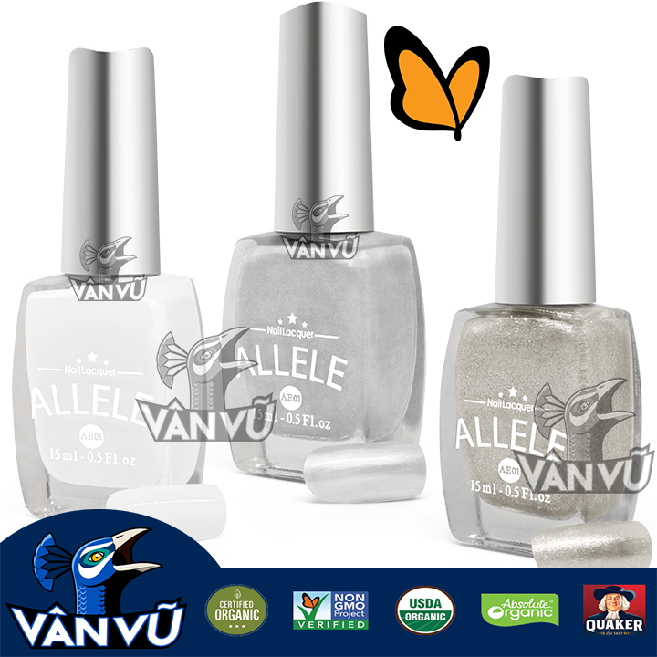 Các Gam Màu Trắng Bạc, Trắng Nhũ, Trắng Sữa Quyến Rũ, Sơn Móng Tay Allele 15ml Mẫu Mới, Tông Màu Sang Trọng