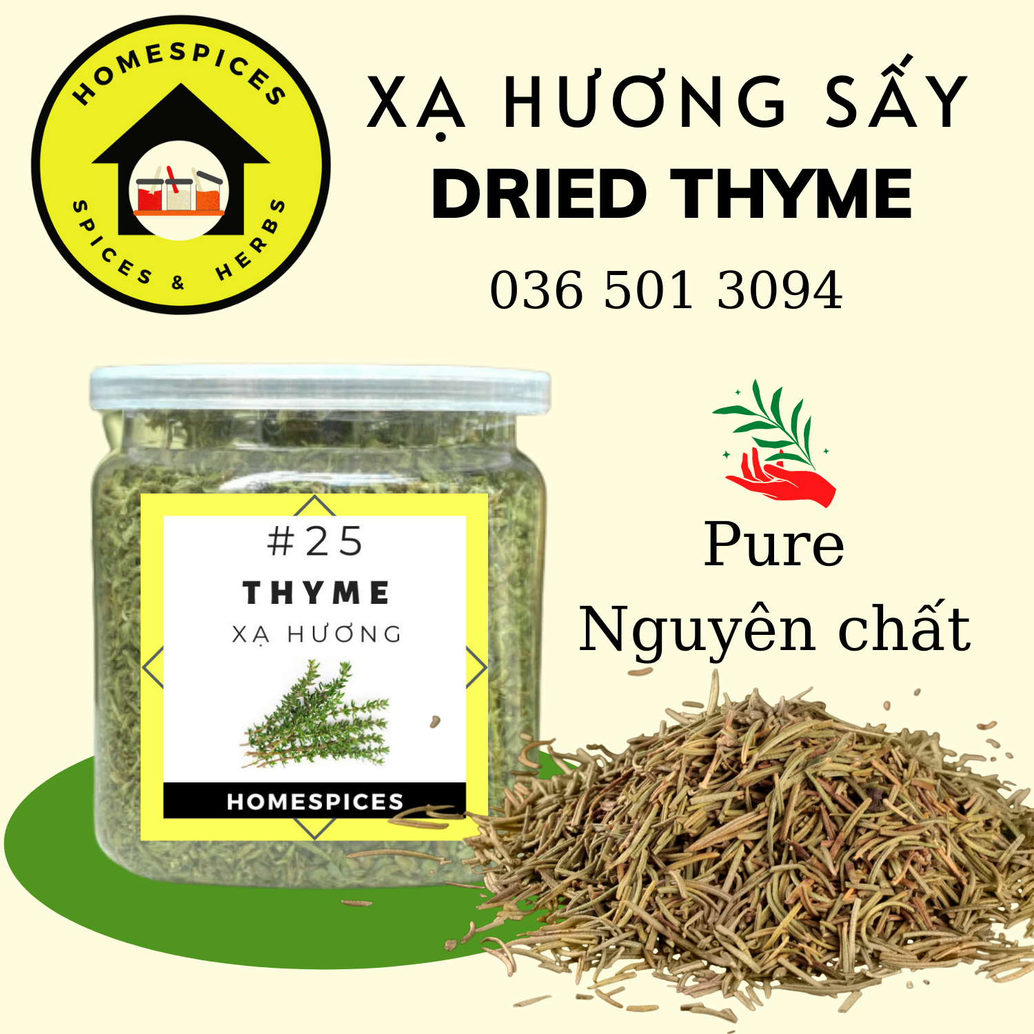 Lá Xạ hương sấy khô - Dried Thyme ướp thịt hầm steak bít tết, ướp thịt, cá , gà , tạo mùi thơm  HOMESPICES gia vị của mọi nhà homespices   herbs  - lá thơm
