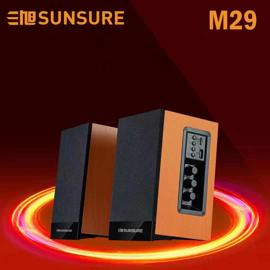 [Siêu Hot 2022] loa vi tính 2.0,Loa vi tính Sunsure M29-Loa Siêu Bass- Siêu Trầm Vỏ Vân Gỗ Sang Trọng,âm thanh Stereo cực kỳ sống động-kết Nối Đa dạng  Bluetooth 5.0,AV, USB, SD card-Hàng Bảo Hành 12T Lỗi Đổi Mới