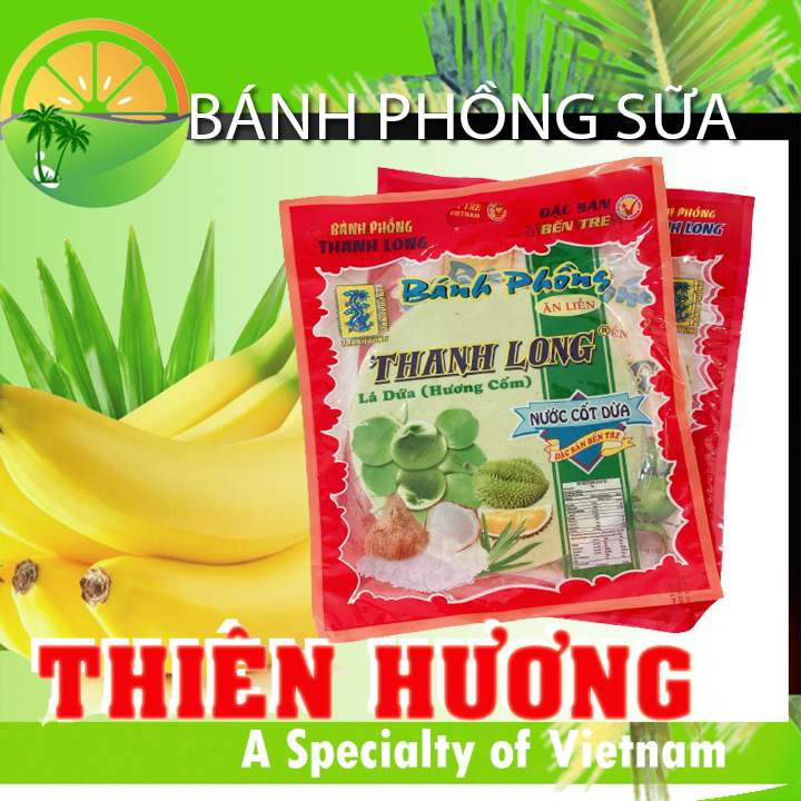 [10 Cái] Bánh phồng sữa/lá dứa Thanh Long/Bánh kẹo ăn vặt