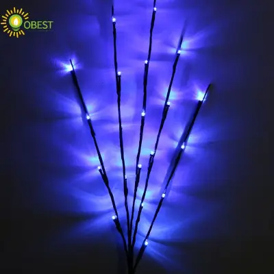 Oobest 30 Inches LED Willow Branch Lamp Warm LED Willow Branch Lamp Floral Lights 20 Bulbs Christmas Home Christmas Party Garden Decor (5)