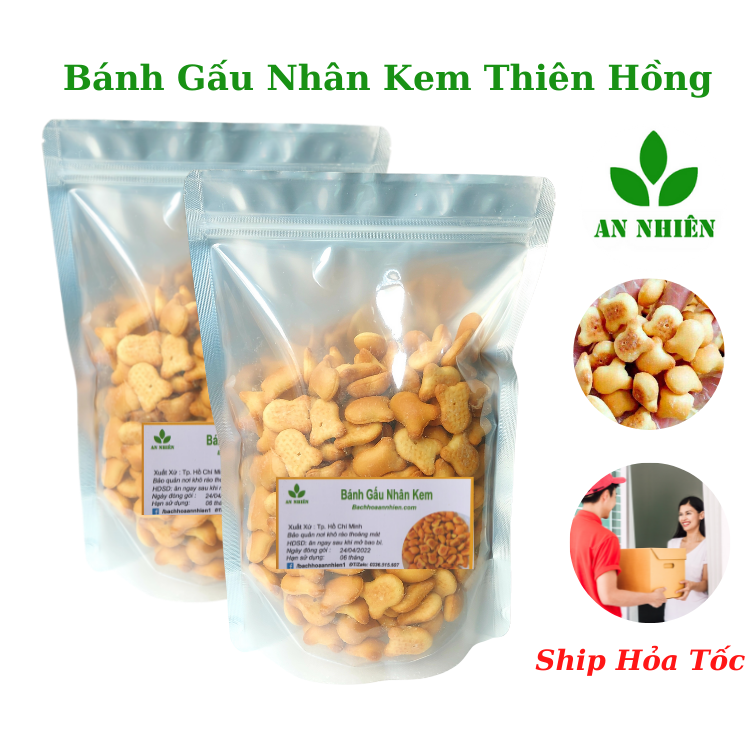 Bánh gấu nhân kem Thiên Hồng 1kg đồ ăn vặt cho mọi lứa tuổi