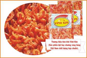 TÔM KHÔ LÀNG VINH KIM-TRÀ VINH LOẠI 1 NGON, TÔM KHÔNG BỊ MẶN, MÀU ĐỎ HỒNG TỰ NHIÊN 200g