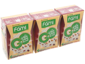 Vỉ sữa đậu nành FAMI đậu đỏ 200ml (1 vỉ 6 hộp)